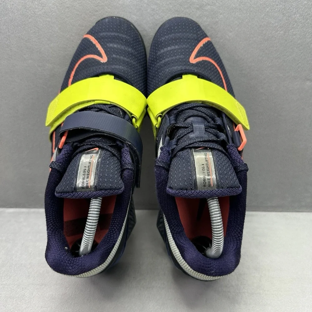 Mens Size 9.5 Nike Romaleos 4 Weightlifting Shoes Blackened Cyber Blue‎ Gym
